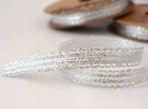 Stuha lurexová 1,5 cm x 9 metrů - STŘÍBRNÁ