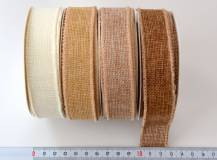 Stuha s drátky imitace juty 2,5 cm x 9 metrů