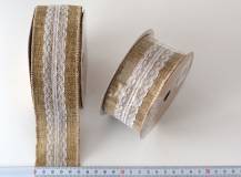 Stuha S KRAJKOU imitace juty 5 cm x 6,4 metrů