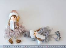 Textilní dekorace - Vánoční andělka 17 cm