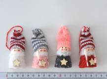 Textilní dekorace - Vánoční panenka 7,5 cm