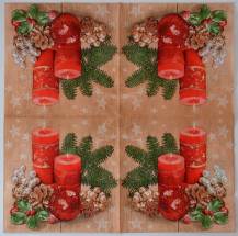 Ubrousek - Zima a Vánoce - Vánoční červené svíčky
