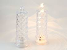 Umělá svítící LED svíčka s podstavcem DIAMANT (bílé světlo)