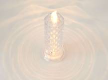 Umělá svítící LED svíčka s podstavcem DIAMANT (bílé světlo)