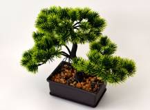 Umělé květiny - Bonsai MODŘÍN v květináči