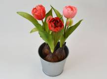 Umělé květiny - Tulipán s cibulkou