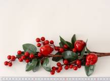 Umělé květiny - Větev s červenými plody a jablky