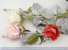 Umělé květiny - Zasněžená růže 65 cm