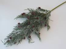 Umělé květiny - Zasněžená thuja s šiškami