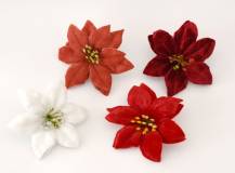 Umělý květ Poinsettia s klipem 1 ks