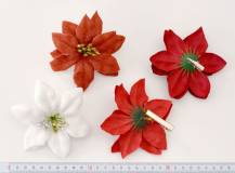 Umělý květ Poinsettia s klipem 1 ks