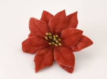 Umělý květ Poinsettia s klipem 1 ks