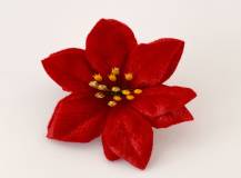 Umělý květ Poinsettia s klipem 1 ks