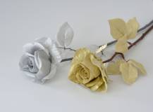 Umělý květ - Růže dlouhá metalická 1 ks