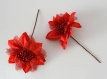 Umělý zápichový květ Poensetie červená 1 ks
