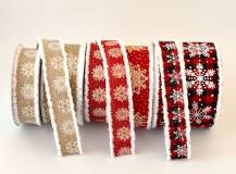 Vánoční stuha s kožešinkou - VLOČKY