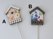 Zápich dřevěné dekorace - DOMEČEK decoupage